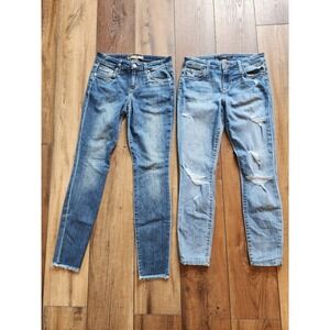 Joes Jeans Womens Size 25 Skinny Ankle Distressed Frayed Hem Denim Bundle 2 Pair